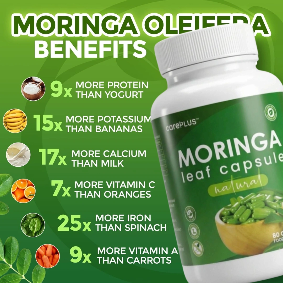 CarePlus Moringa Capsule 80pcs | Natural Immunity Booster & Energy Supplement - Image 4